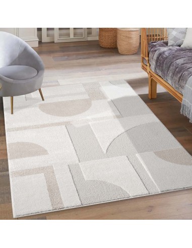 Tapis crème géométrique - ELENE destockage