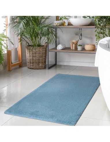 Tapis bleu uni et douillet - MOON hantent personnes