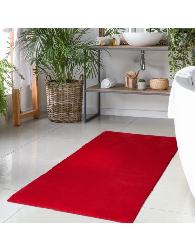 Tapis rouge uni et douillet - MOON rembourrage situé sous