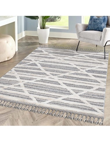 Tapis gris à motif geometrique - LUNA Economisez 