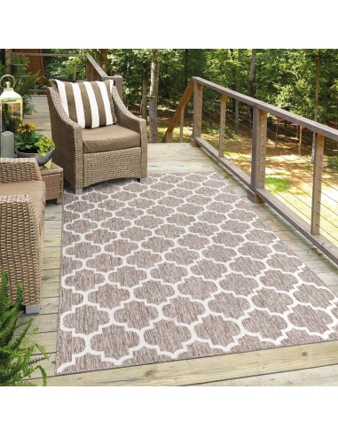 Tapis extérieur et intérieur beige motif mosaique - COSTA solde