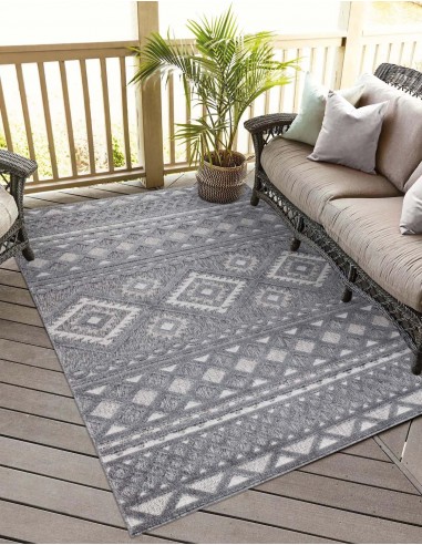 Tapis intérieur et extérieur anthracite à motif losange - SANTORINI Voir les baskets