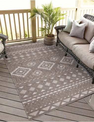 Tapis intérieur et extérieur marron à motif losange - SANTORINI Découvrez la collection