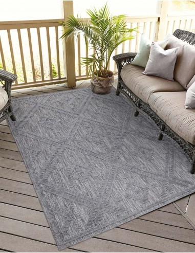 Tapis intérieur et extérieur à motif losange anthracite - SANTORINI 50-70% off 