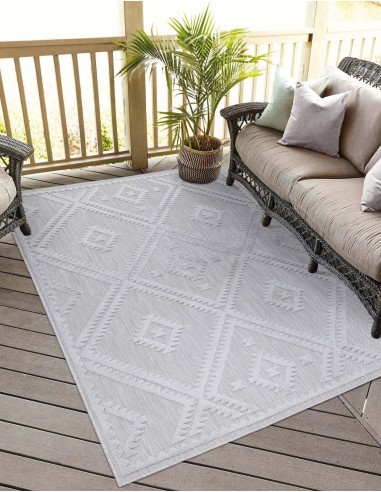 Tapis intérieur et extérieur à motif losange gris - SANTORINI du meilleur 