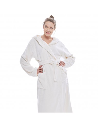 Robe de chambre polaire blanc | Peignoir de bain femme d'Europe débarque