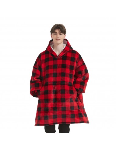 Sweat Plaid Tartan - Pull Plaid Polaire Homme à capuche et poche centrale chez Cornerstreet bien 