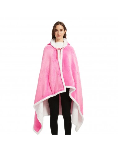 Poncho Polaire Femme Fuchsia à Capuche le des métaux précieux