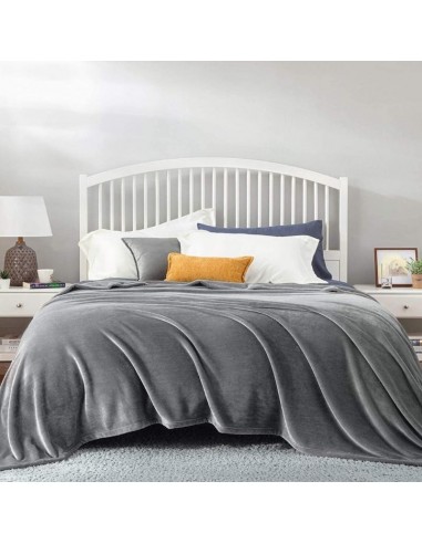 Dessus de lit "Margaux" gris en simili flanelle luxueuse hantent personnes