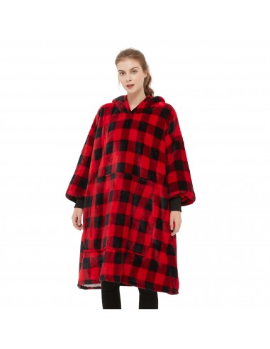 Sweat Plaid Tartan - Fleece-tröja med huva och mittficka för damer hantent personnes