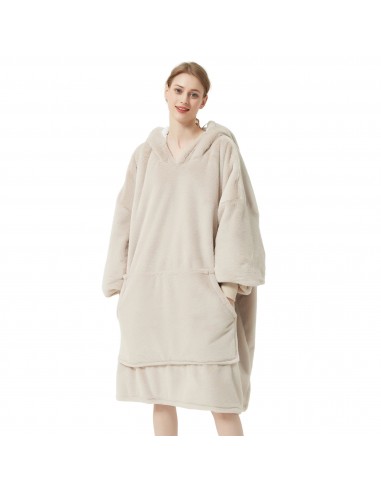 Dam Pilou Pilou Beige Sweater - Giant Fleece-Lined Hoodie vous aussi creer 