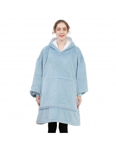 Blue Pilou Pilou Sweater - Giant Fleece-Lined Hoodie - Dam outlet