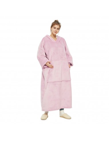 Pastel Pink Plaid med ærmer - Kæmpe fleece tæppe Dans la société mordern