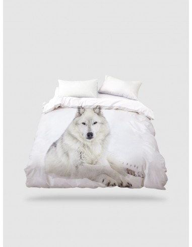 housse de couette  loup blanc Véritable concentré