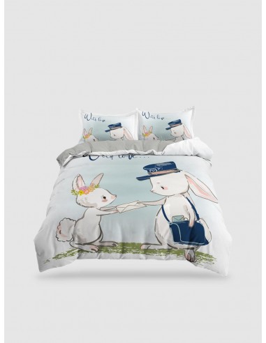 housse de couette  animaux 1 place lapin Venez acheter