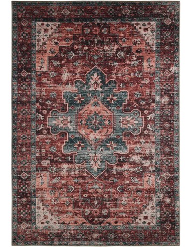 Tapis vintage motif oriental rouge cerise - ATLANTA une grave pollution 