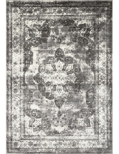 Tapis de salon vintage gris en linge