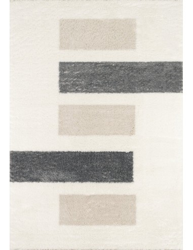 Tapis rayé ivoire, beige et gris - MALMO des créatures d'habitude