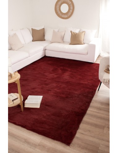 Tapis super doux rouge ALASKA les ctes