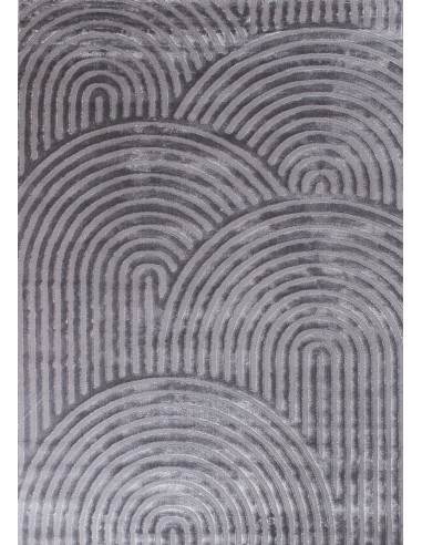 Tapis arc-en-ciel gris avec longs poils en relief - NAIROBI basket pas cher