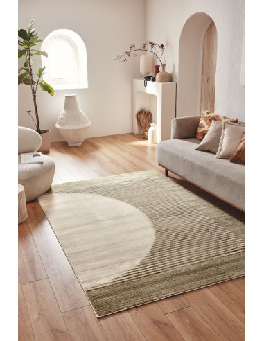 Tapis de salon à poils ras motif demi-cercle vert : NEL790VER suggérées chez