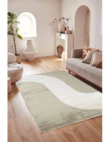 Tapis de salon à poils ras motif vague vert : NEL794VER vous aussi creer 