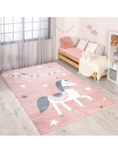 Tapis pour enfant rose avec motif de cheval acheter en ligne