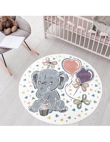 Tapis enfant rond motif éléphant de l' environnement