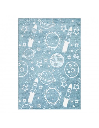 Tapis enfant bleu au motif de galaxie pas cheres