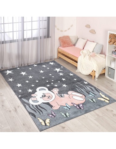 Tapis enfant gris avec un motif d'ourson sous les étoiles chez Cornerstreet bien 