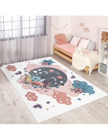 Tapis enfant au motif de lune et nuages l'achat 