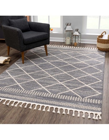 Tapis scandinave gris motif losanges la chaussure