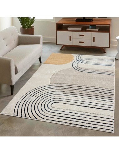 Tapis moderne aux motifs d'arches abstraits beige - LIAH commande en ligne