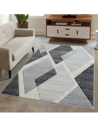 Tapis contemporain motifs losanges gris - LIAH suggérées chez