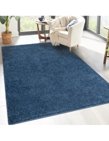 Tapis shaggy poils longs bleu - TALIN vente chaude votre 