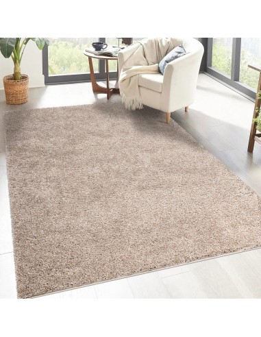 Tapis shaggy poils longs Beige - TALIN sélection de produits