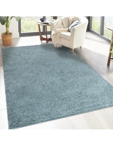 Tapis shaggy poils longs Turquoise - TALIN pas chere