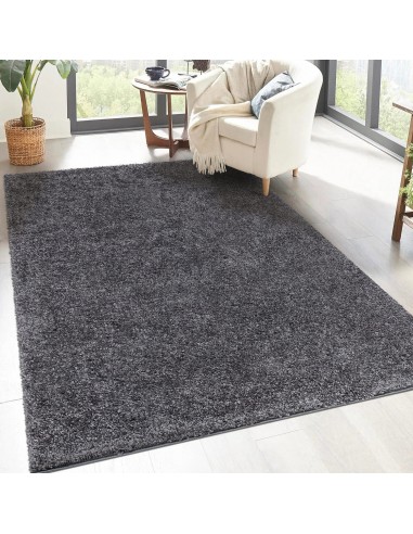 Tapis shaggy poils longs Anthracite - TALIN livraison gratuite