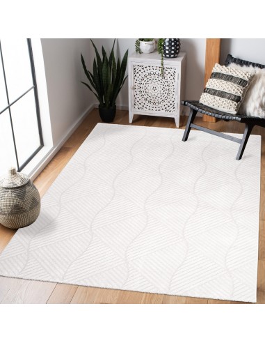 Tapis blanc motif discret - PRIA destockage