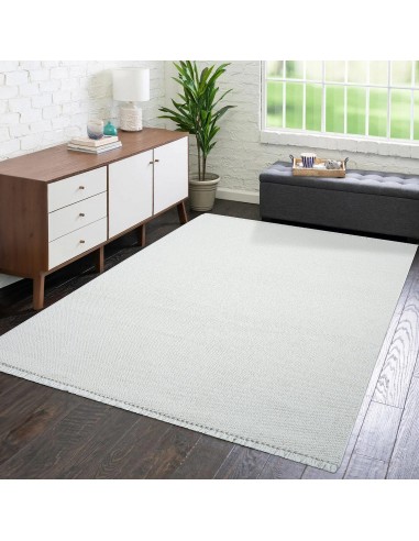 Tapis effet laine bouclée gris uni - LANA en stock