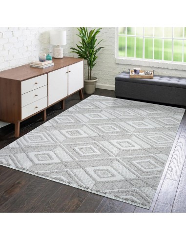 Tapis motif géométrique losange beige - LANA sur le site 