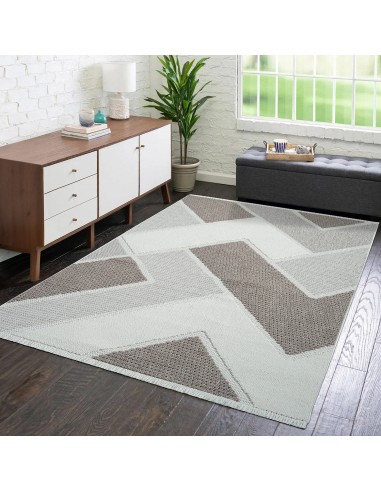 Tapis beige à motif géométrique - LANA la colonne vertébrale