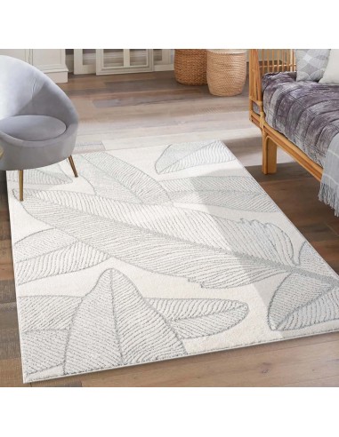 Tapis gris à motif végétal - ELENE Venez acheter